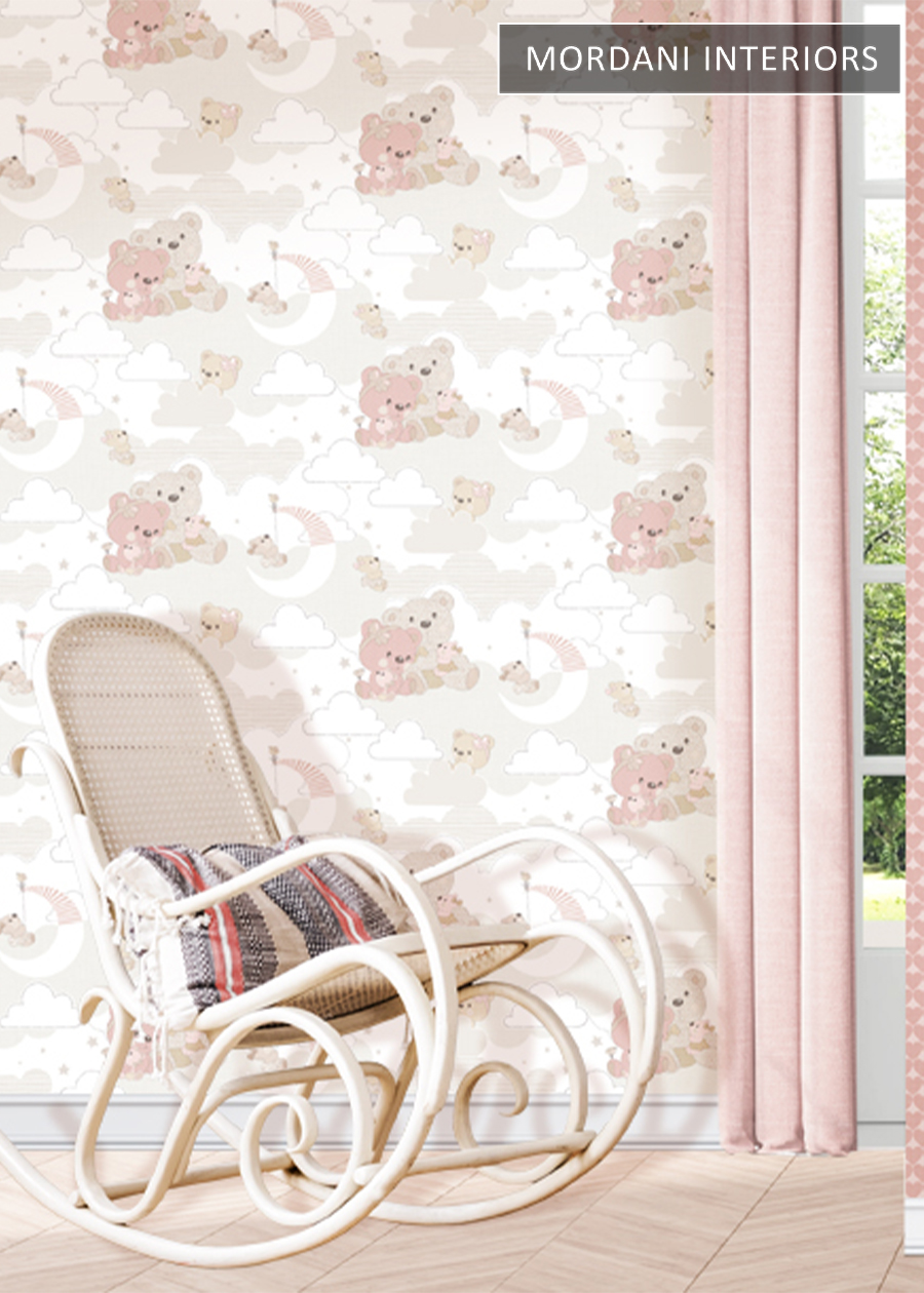 Teddy Bear Pink Italian Wallcovering